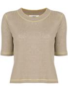 Jil Sander Short Sleeve Jumper - Brown