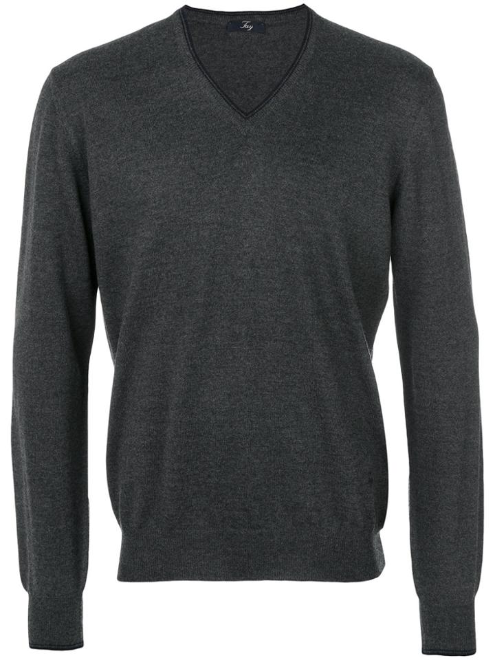 Fay V-neck Sweatshirt - Black