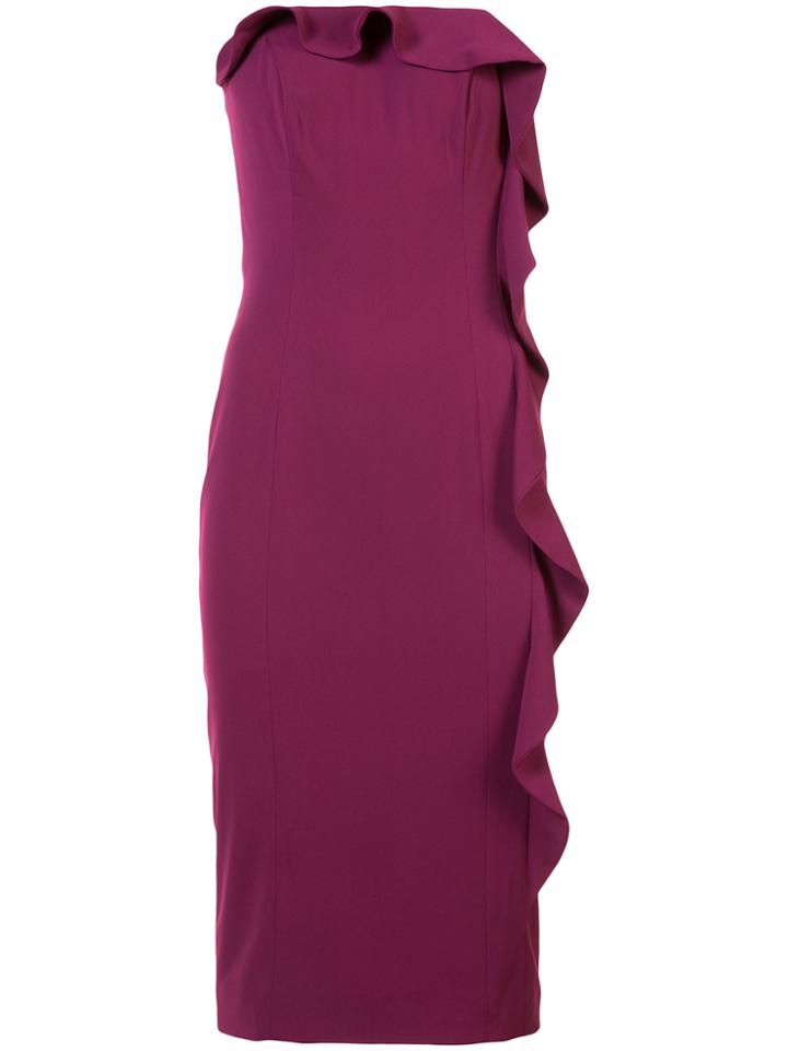 Jay Godfrey Off-shoulder Ruffled Dress - Pink & Purple
