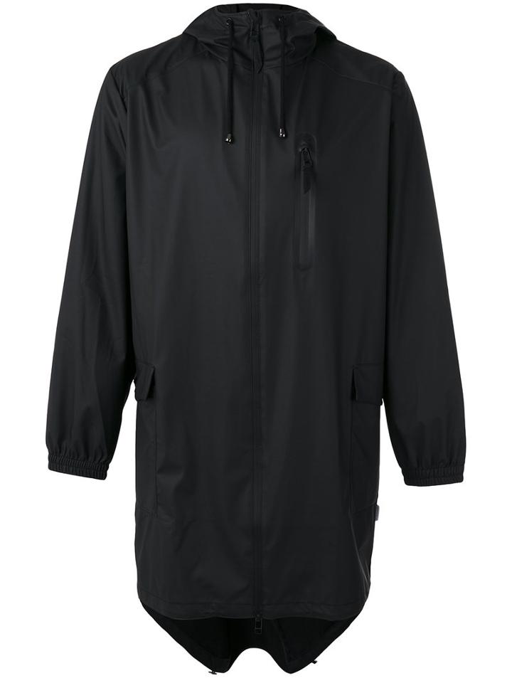 Rains - Long Zip Jacket - Men - Polyester/polyurethane - M/l, Black, Polyester/polyurethane