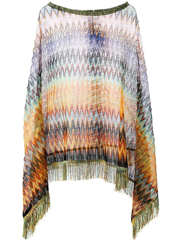M Missoni Asymmetric Draped Poncho, Women's, Viscose/nylon