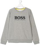 Boss Kids Teen Embroidered Logo Sweater - Grey