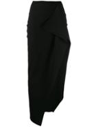 Rick Owens Side Slit Long Skirt - Black