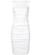 Nicole Miller Fitted Ruched Dress - White