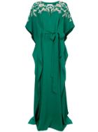 Oscar De La Renta Neck Embroidered Gown - Green
