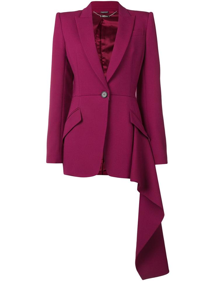 Alexander Mcqueen Asymmetric Hem Blazer - Pink & Purple