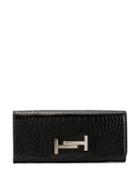Tod's Embossed Crocodile Effect Purse - Black
