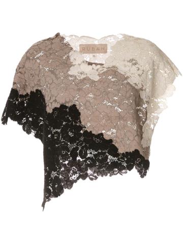 Ruban Floral Lace Top - Brown