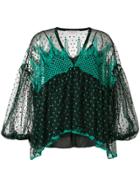 Philosophy Di Lorenzo Serafini Embroidered Bell Sleeve Blouse - Black