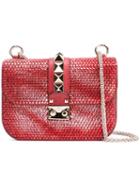Valentino Small Glam Lock Shoulder Bag, Women's, Red, Plastic/calf Leather