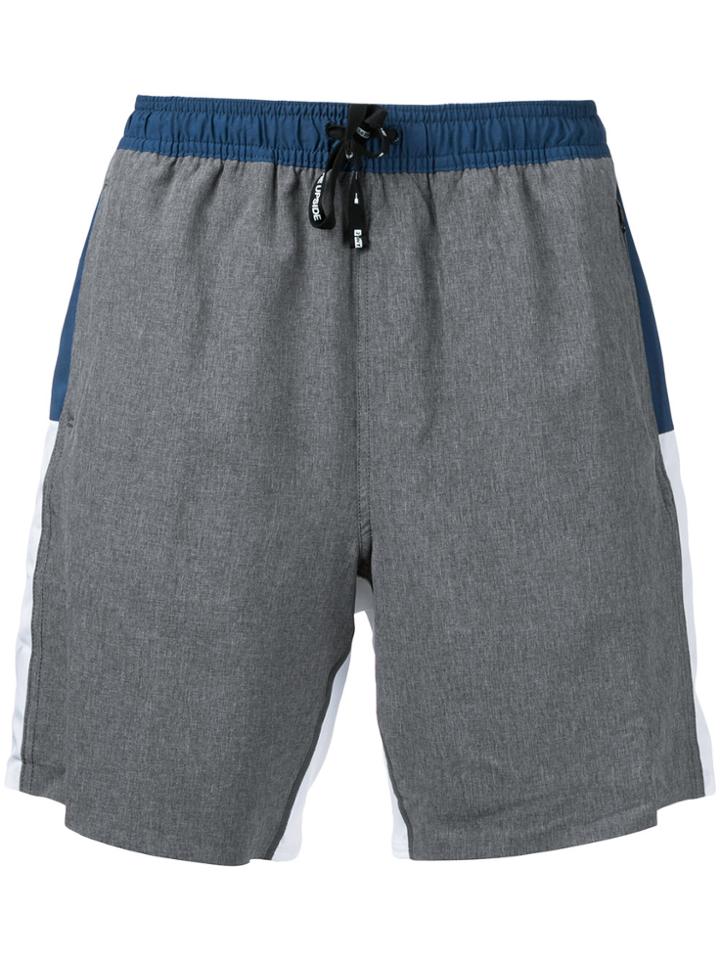 The Upside Color Block Printed Shorts - Grey