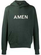 Amen Logo Print Hoodie - Green