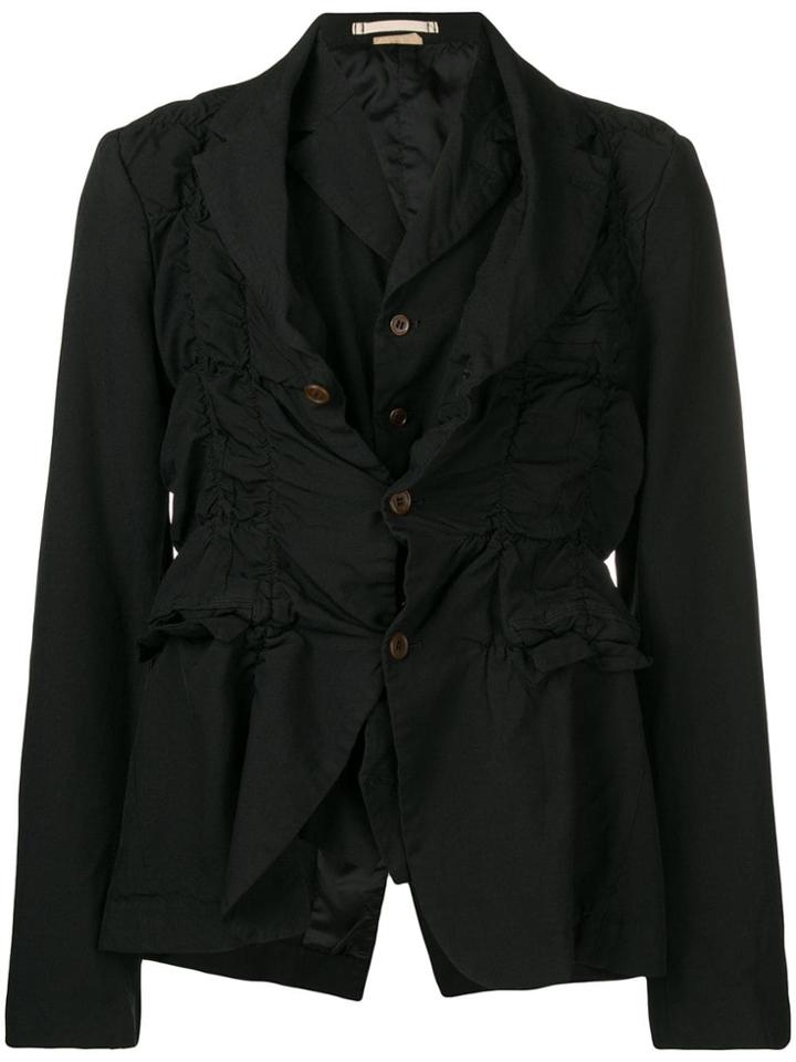 Comme Des Garçons Homme Plus Ruched Button Blazer - Black
