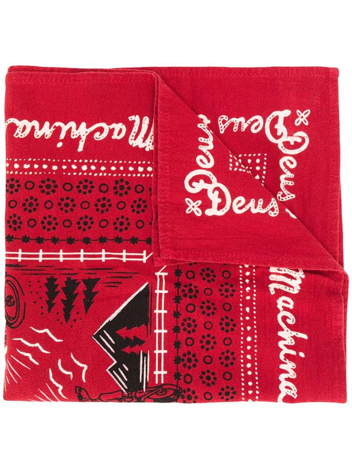 Deus Ex Machina Printed Neck Scarf - Red