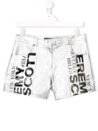 Jeremy Scott Junior Logo Patch Fitted Shorts - Silver