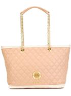 Love Moschino Contrast Trim Quilted Diamond Shoulder Bag, Women's, Nude/neutrals, Polyurethane