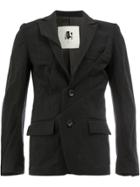 Aganovich Gathered Two Button Jacket - Black
