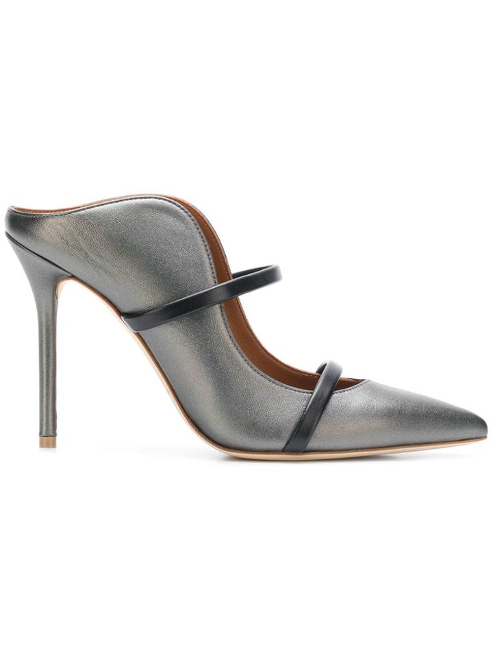 Malone Souliers Buckle Fastening Mule - Grey