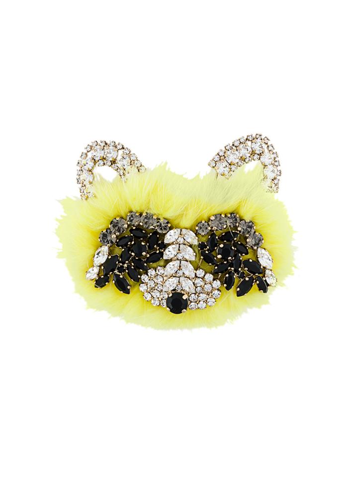 Ermanno Scervino Embellished Bear Brooch - Yellow & Orange