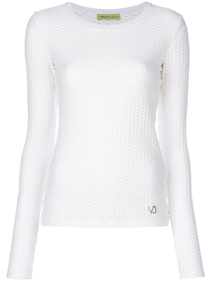 Versace Jeans - Fitted Jumper - Women - Cotton/polyamide/spandex/elastane - 40, White, Cotton/polyamide/spandex/elastane