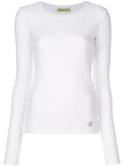 Versace Jeans - Fitted Jumper - Women - Cotton/polyamide/spandex/elastane - 40, White, Cotton/polyamide/spandex/elastane