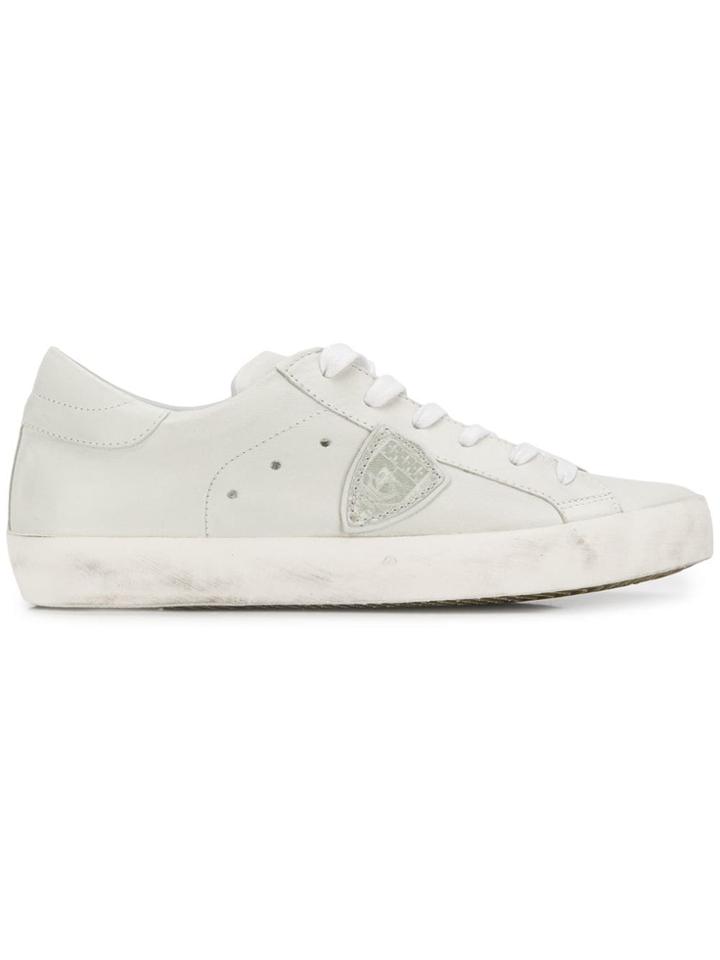 Philippe Model Logo Plaque Sneakers - White