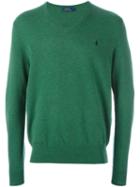Polo Ralph Lauren V-neck Sweater, Men's, Size: Medium, Green, Wool