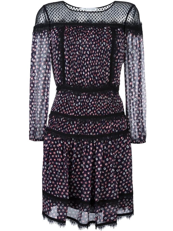 Diane Von Furstenberg 'jamie' Dress, Women's, Size: 2, Blue, Silk/cotton/nylon/polyester