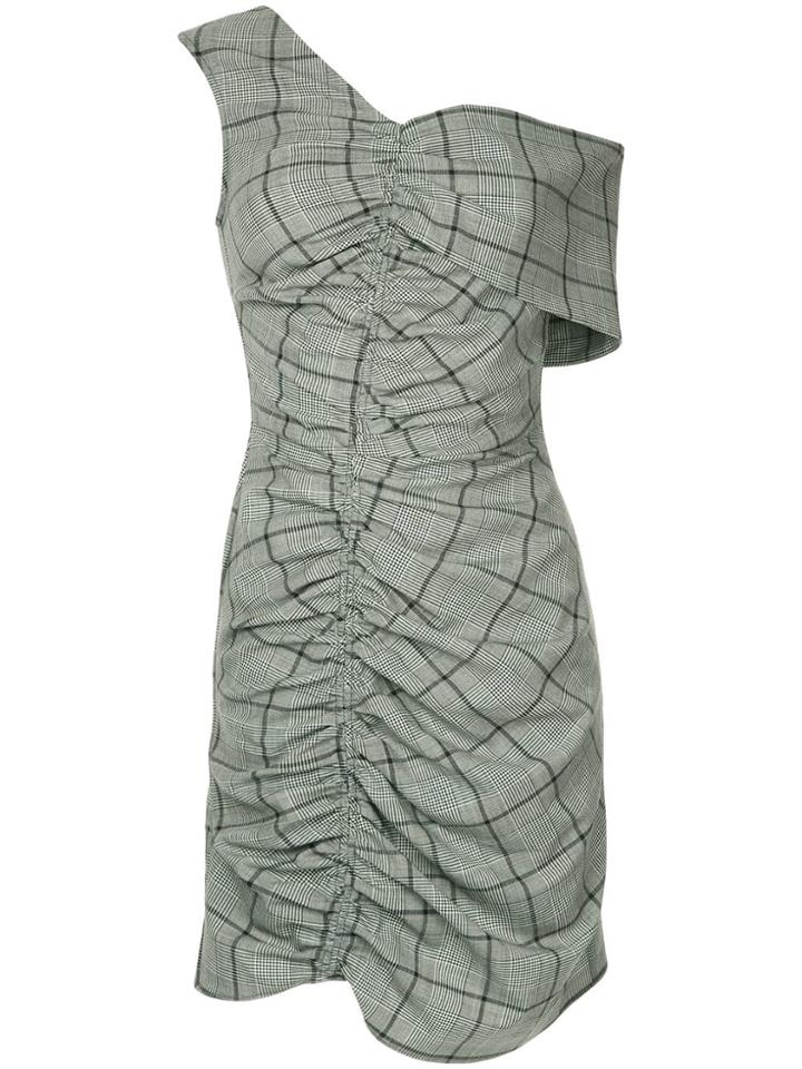 Sea Bacall Plaid Ruched Dress - Grey