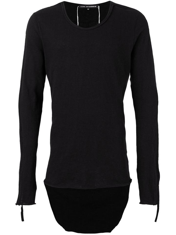 Cedric Jacquemyn Long Sleeved Sweatshirt, Men's, Size: 46, Black, Cotton