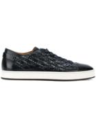 Santoni Woven Textured Sneakers - Blue