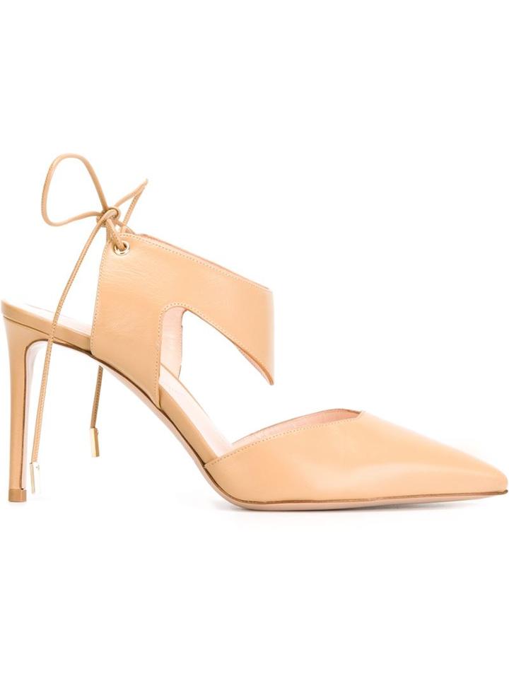 Nicholas Kirkwood Leda Pumps, Women's, Size: 37, Nude/neutrals, Calf Leather/leather