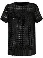 Sacai Grid Burnout Sheer Blouse - Black