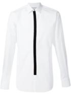 Alexander Mcqueen Velvet Trim Shirt, Men's, Size: 16, White, Cotton
