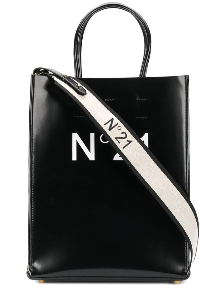 No21 Small Logo-print Shopper - Black