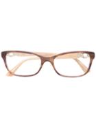 Bulgari Rectangular Frame Glasses, Nude/neutrals, Acetate/metal