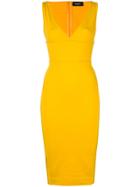 Dsquared2 Plunge Neck Dress - Yellow & Orange