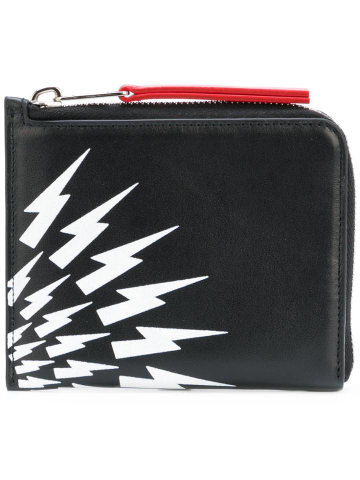 Neil Barrett Lightning Print Wallet - Black