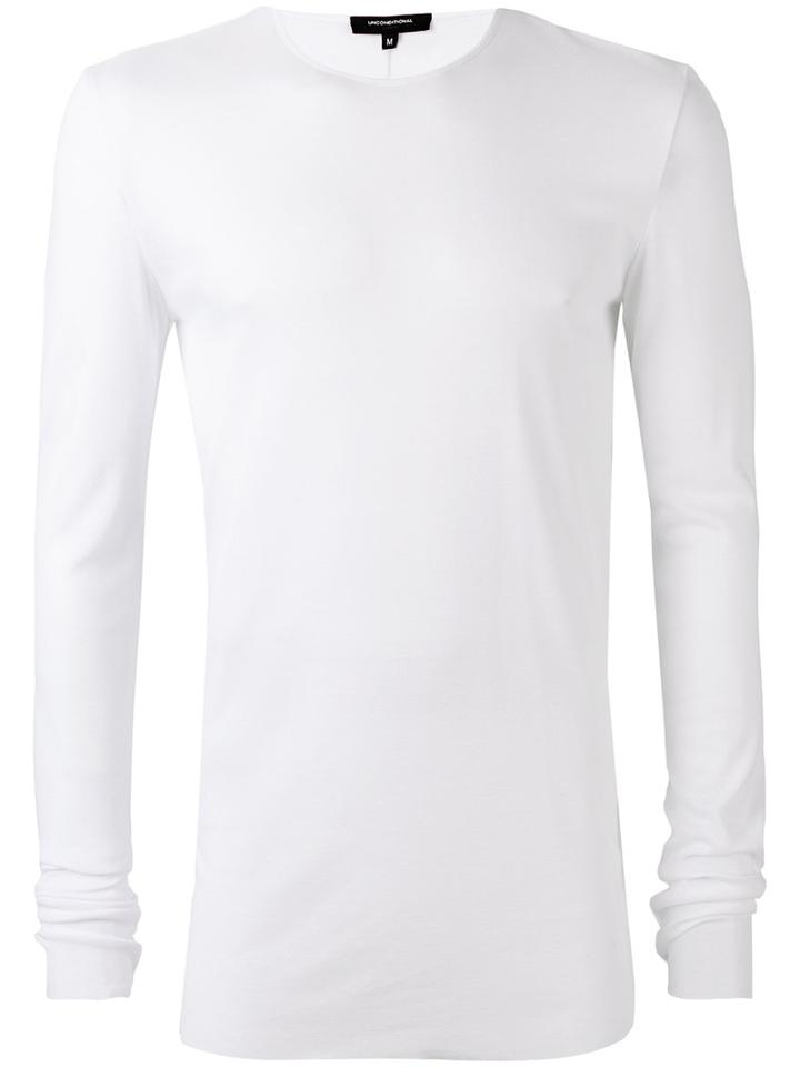 Ribbed Crew Neck T-shirt - Men - Silk/rayon/cashmere - M, White, Silk/rayon/cashmere, Unconditional