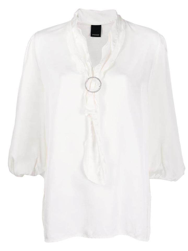 Pinko Scarf-neck Blouse - White
