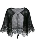 Alberta Ferretti Knitted Lace Cape, Women's, Size: 44, Black, Cotton