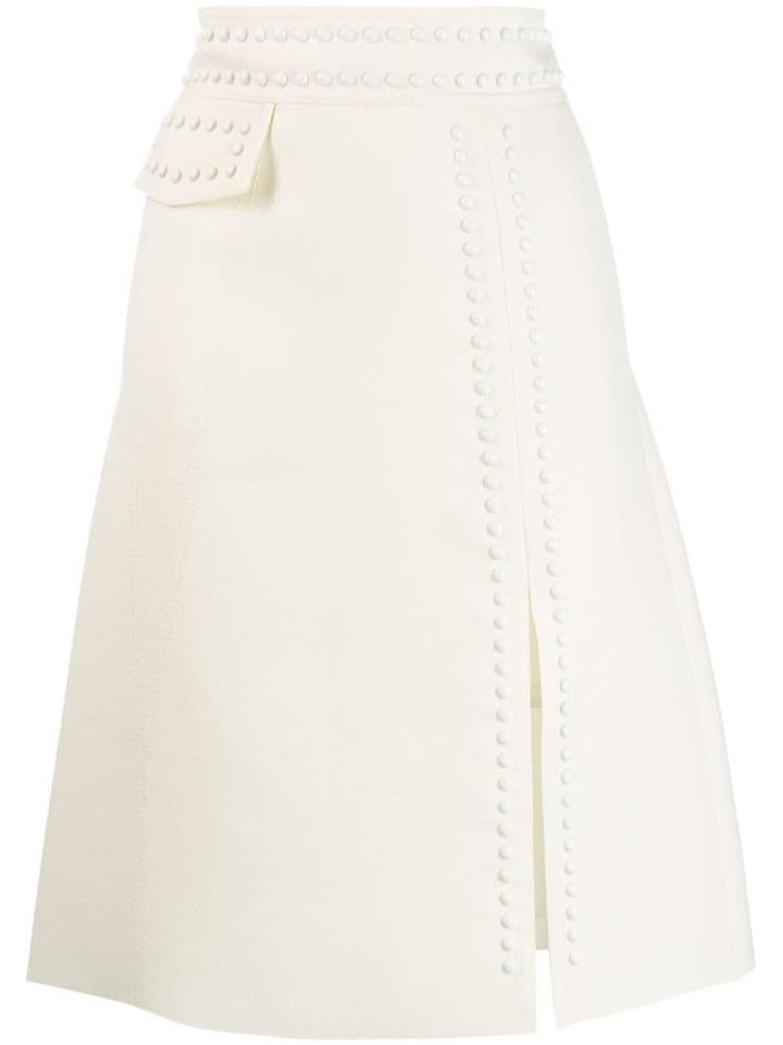 Giambattista Valli Stud-embellished Midi Skirt - White