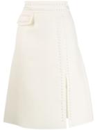 Giambattista Valli Stud-embellished Midi Skirt - White