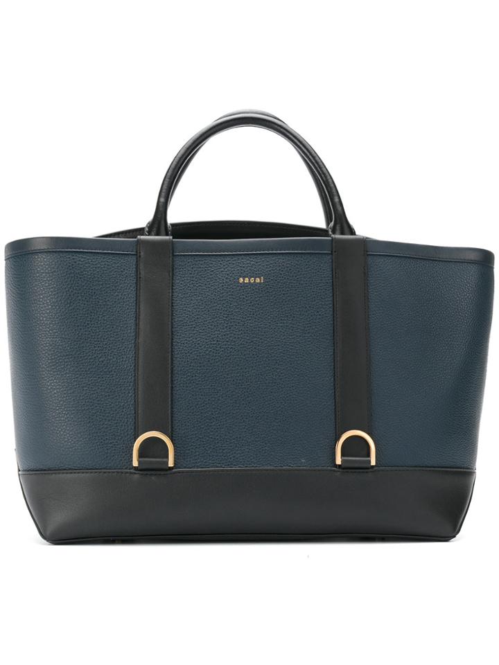 Sacai Dual Colour Tote Bag - Blue