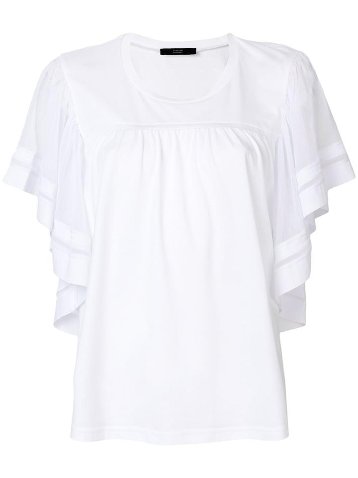 Steffen Schraut Gathered Sleeve T-shirt - White