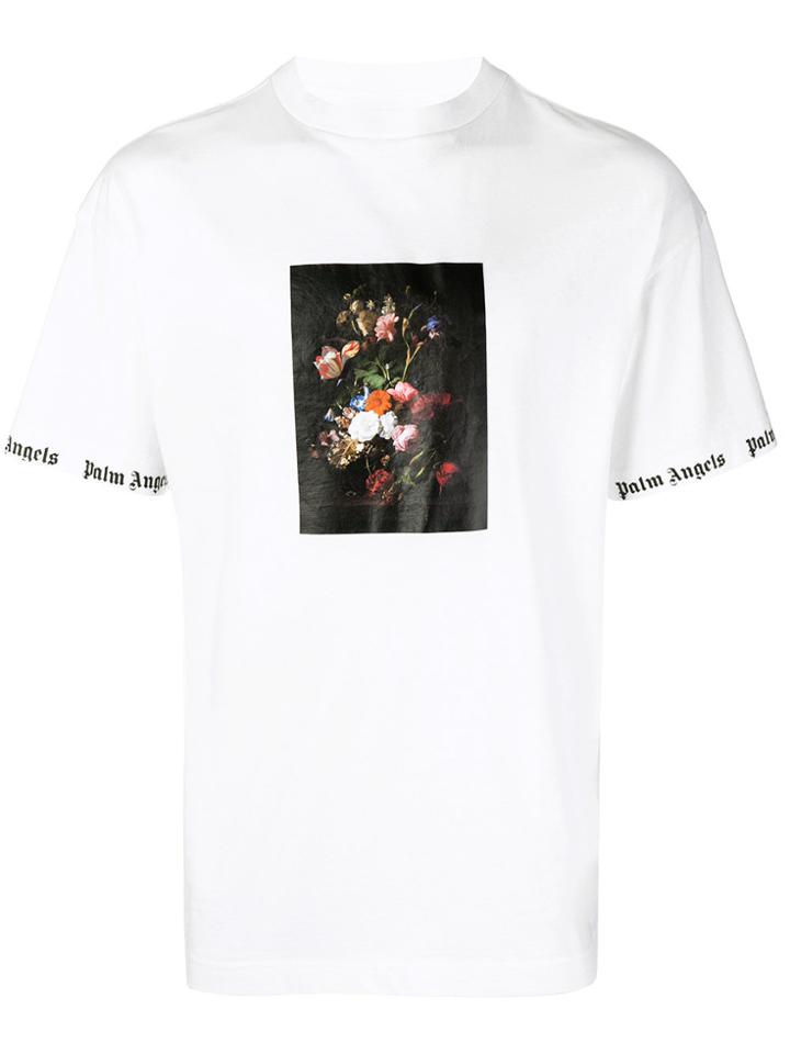 Palm Angels Floral Print Short-sleeve T-shirt - White