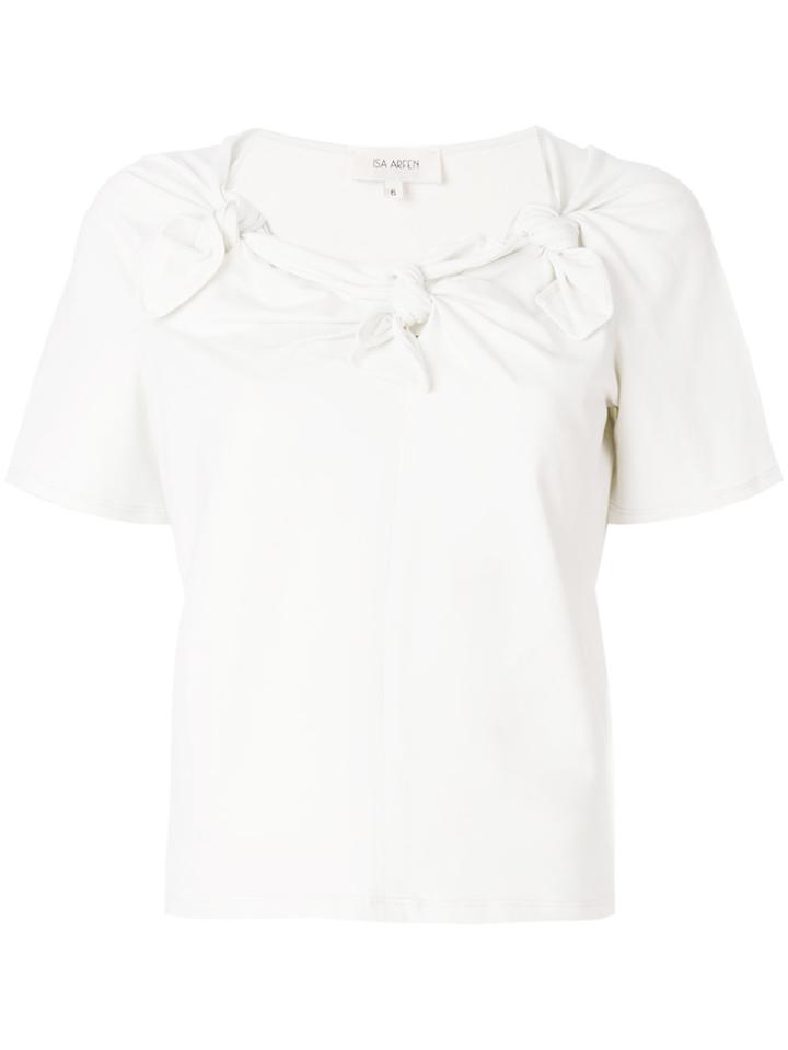 Isa Arfen Knotted Neck T-shirt - White