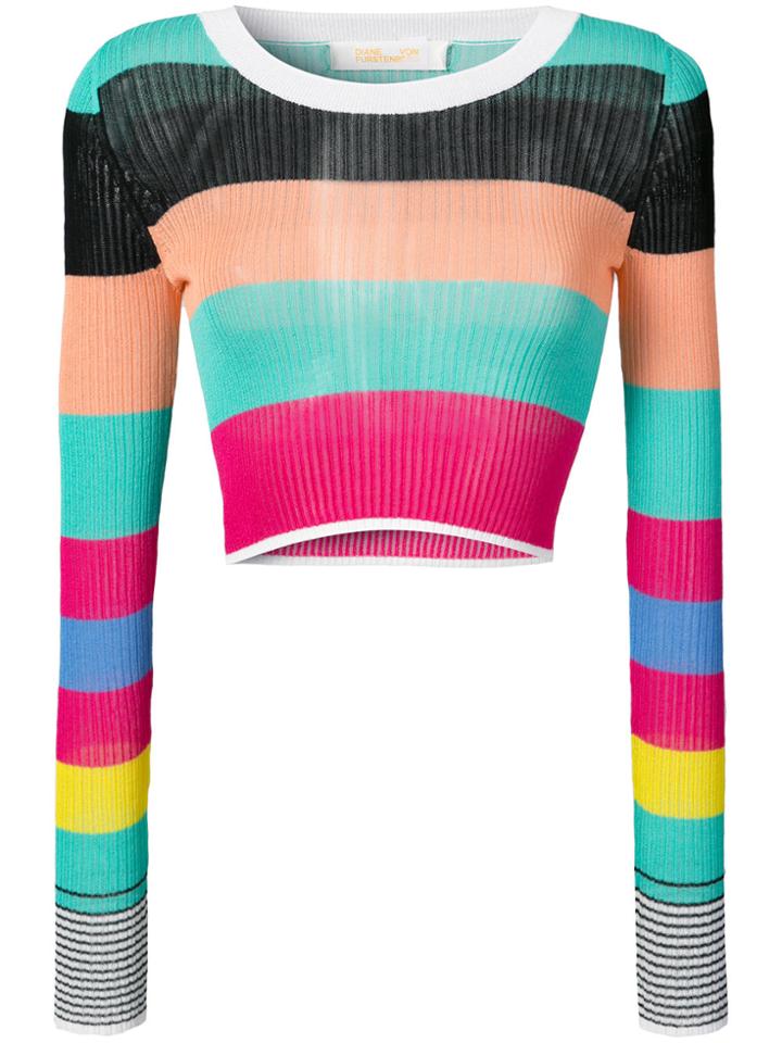 Dvf Diane Von Furstenberg Blocked Stripe Crop Top - Multicolour