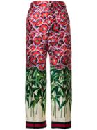 Gucci Floral Print Cropped Trousers - Multicolour