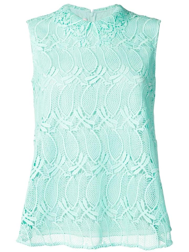 Giamba Sleeveless Lace Blouse - Green